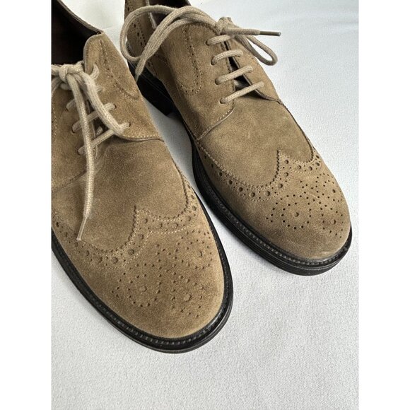 Tod's Men's Grigio Suede Wingtip Derby Lace-up Shoes in Beige - Sz 11 - Picture 5 of 9